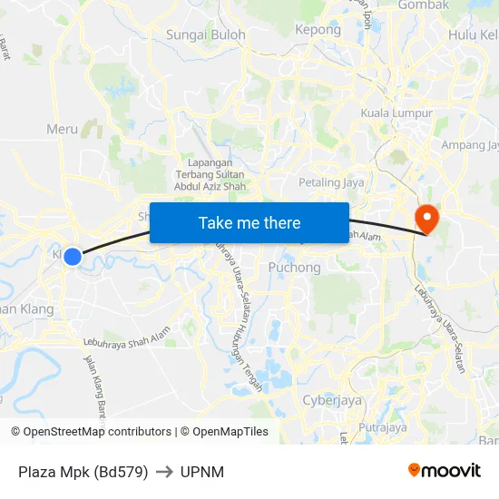 Plaza Mpk (Bd579) to UPNM map