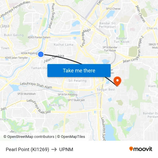 Pearl Point (Kl1269) to UPNM map