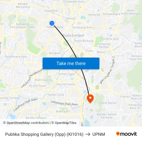 Publika Shopping Gallery (Opp) (Kl1016) to UPNM map