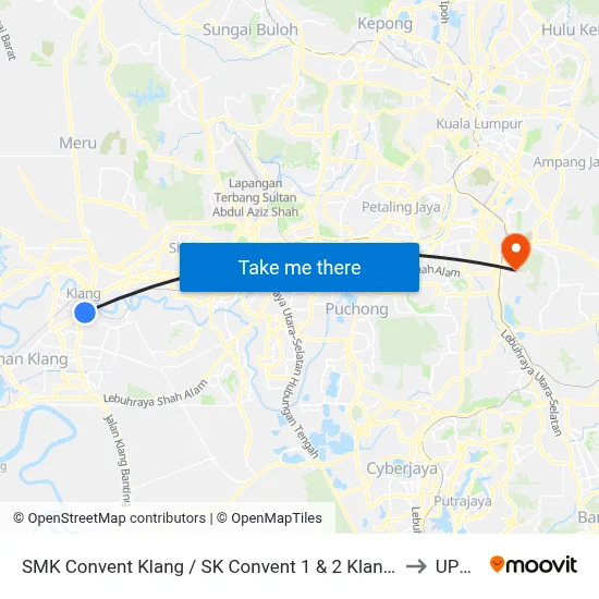 SMK Convent Klang / SK Convent 1 & 2 Klang (Bd53) to UPNM map