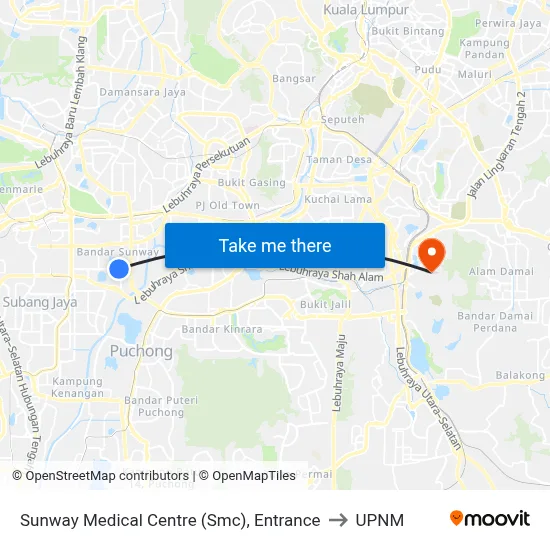 Sunway Medical Centre (Smc), Entrance to UPNM map