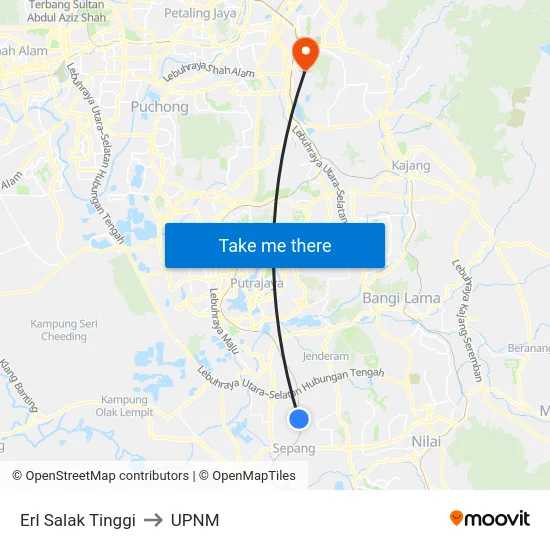 Erl Salak Tinggi to UPNM map