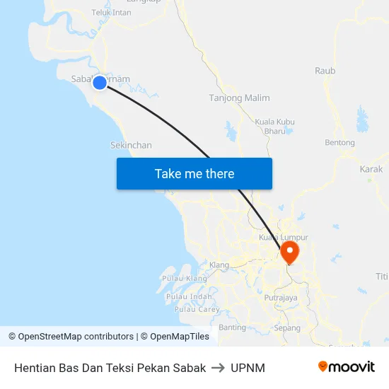 Hentian Bas Dan Teksi Pekan Sabak to UPNM map