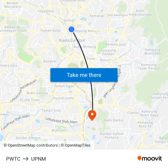 PWTC to UPNM map