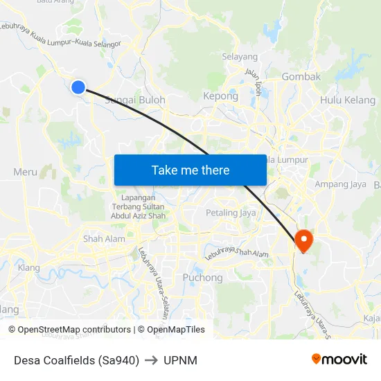 Desa Coalfields (Sa940) to UPNM map