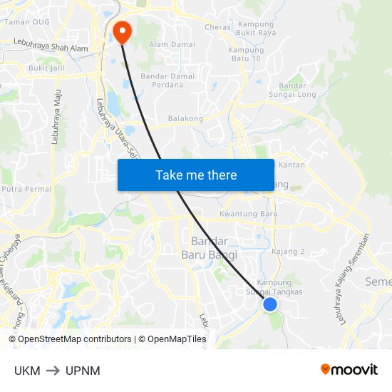 UKM to UPNM map