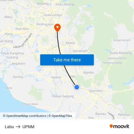 Labu to UPNM map