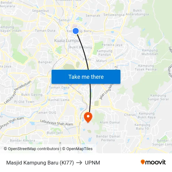 Masjid Kampung Baru (Kl77) to UPNM map