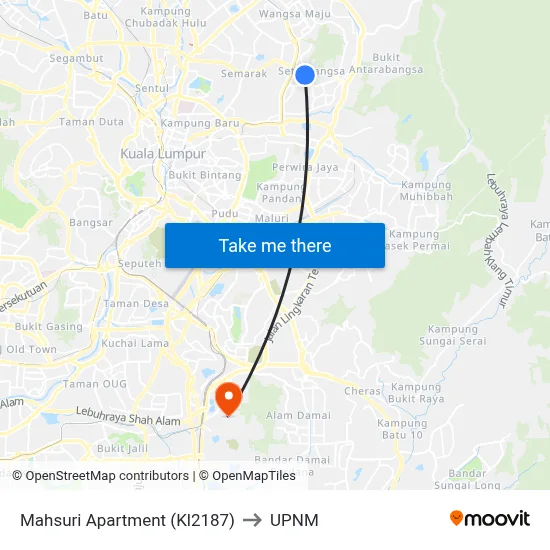 Mahsuri Apartment (Kl2187) to UPNM map