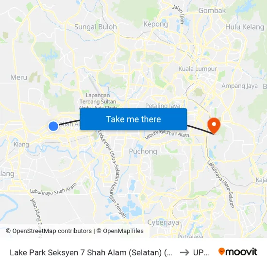 Lake Park Seksyen 7 Shah Alam (Selatan) (Sa301) to UPNM map