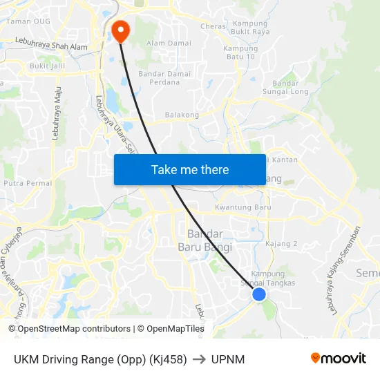 UKM Driving Range (Opp) (Kj458) to UPNM map