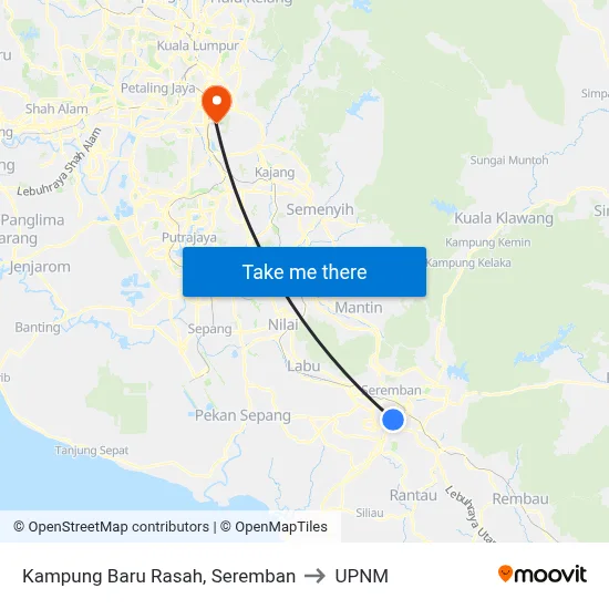 Kampung Baru Rasah, Seremban to UPNM map
