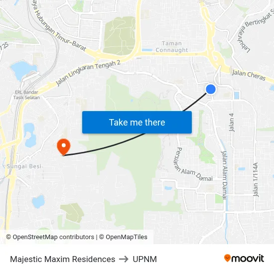 Majestic Maxim Residences to UPNM map