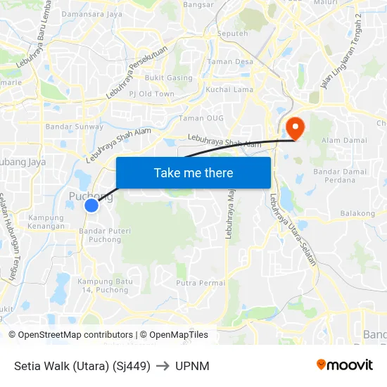 Setia Walk (Utara) (Sj449) to UPNM map
