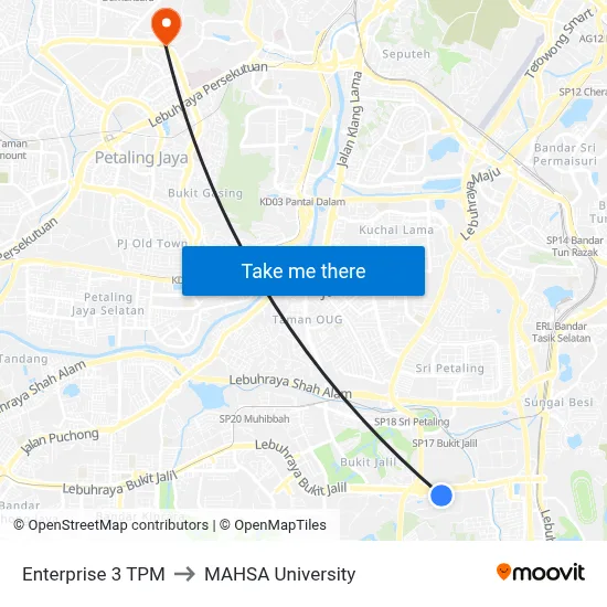 Enterprise 3 TPM to MAHSA University map