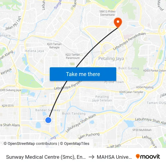 Sunway Medical Centre (Smc), Entrance to MAHSA University map