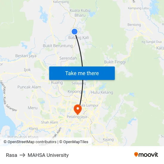 Rasa to MAHSA University map