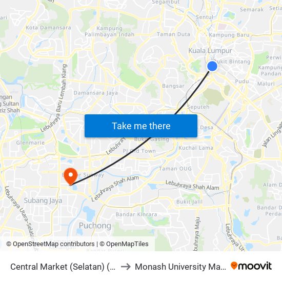 Central Market (Selatan) (Kl109) to Monash University Malaysia map
