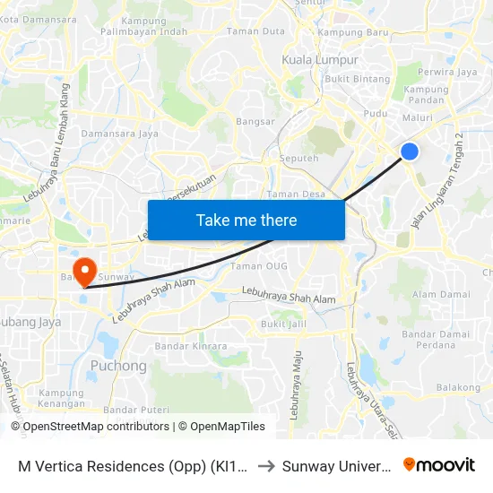 M Vertica Residences (Opp) (Kl1702) to Sunway University map