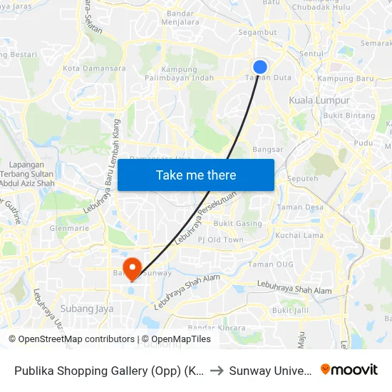 Publika Shopping Gallery (Opp) (Kl1016) to Sunway University map