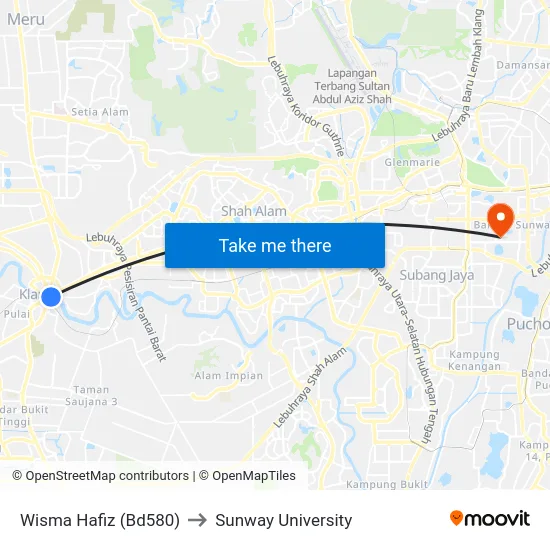 Wisma Hafiz (Bd580) to Sunway University map