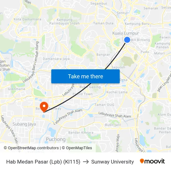 Hab Medan Pasar (Lpb) (Kl115) to Sunway University map