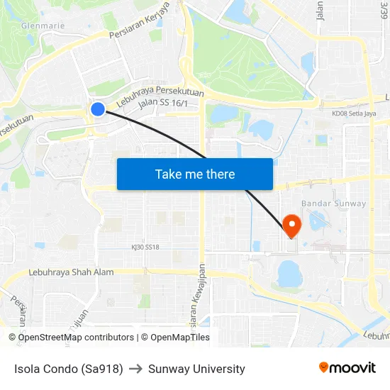 Isola Condo (Sa918) to Sunway University map