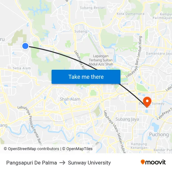 Pangsapuri De Palma to Sunway University map