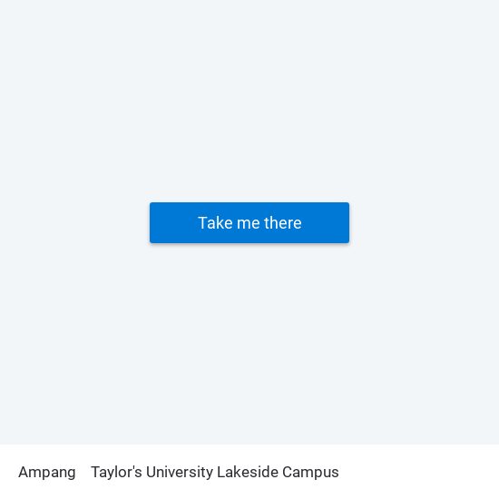 Ampang to Taylor's University Lakeside Campus map