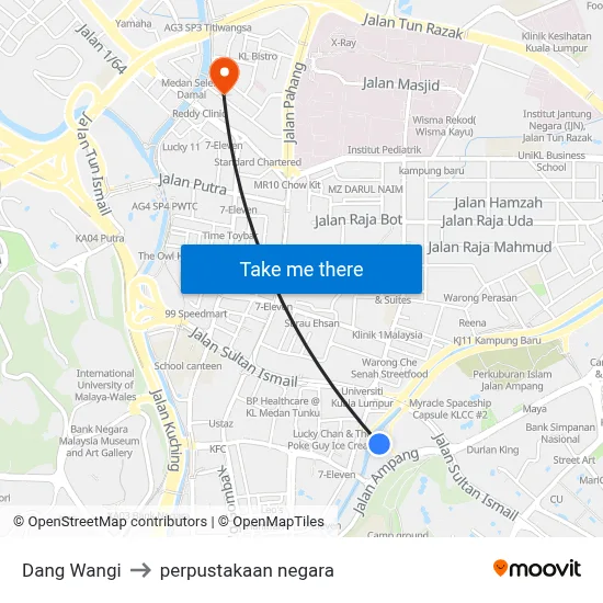 Dang Wangi to perpustakaan negara map