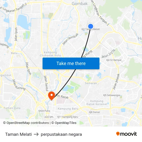 Taman Melati to perpustakaan negara map