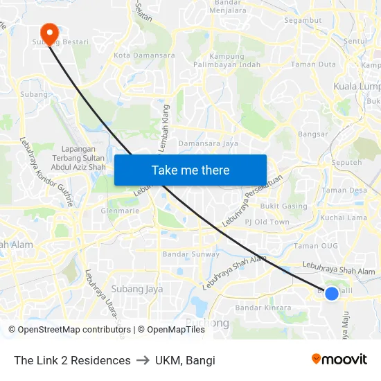 The Link 2 Residences to UKM, Bangi map