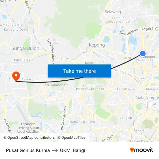 Pusat Genius Kurnia to UKM, Bangi map