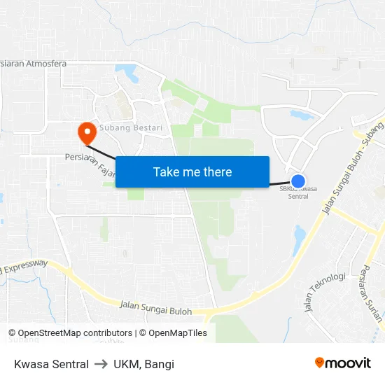 Kwasa Sentral to UKM, Bangi map