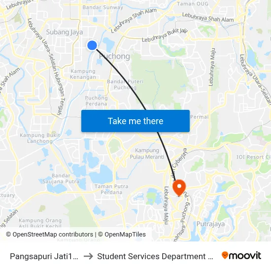 Pangsapuri Jati1/Apartment Angsana (Utara) to Student Services Department @ Limkokwing University of Creative Technology map