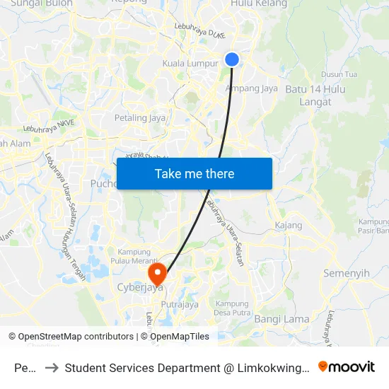 Perkeso to Student Services Department @ Limkokwing University of Creative Technology map