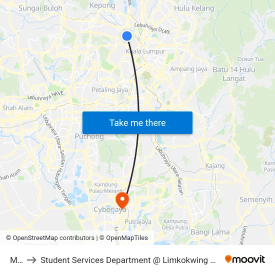 Mitec to Student Services Department @ Limkokwing University of Creative Technology map