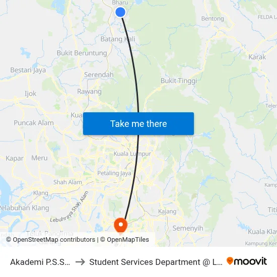 Akademi P.S.Samy Sdn Bhd (Hs162) to Student Services Department @ Limkokwing University of Creative Technology map