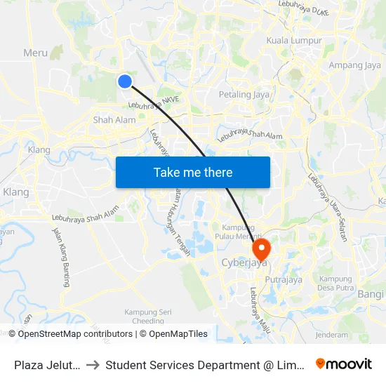 Plaza Jelutong Seksyen 8 to Student Services Department @ Limkokwing University of Creative Technology map