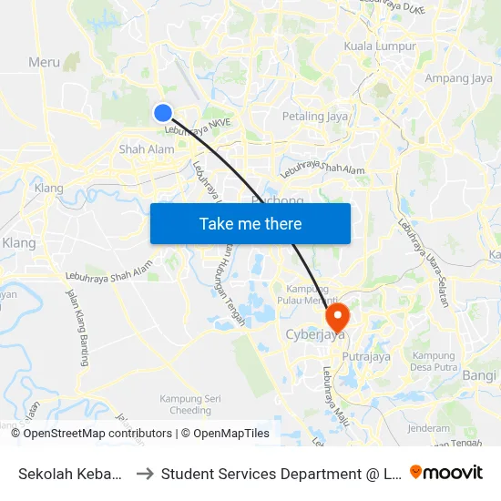 Sekolah Kebangsaan Bukit Jelutong to Student Services Department @ Limkokwing University of Creative Technology map