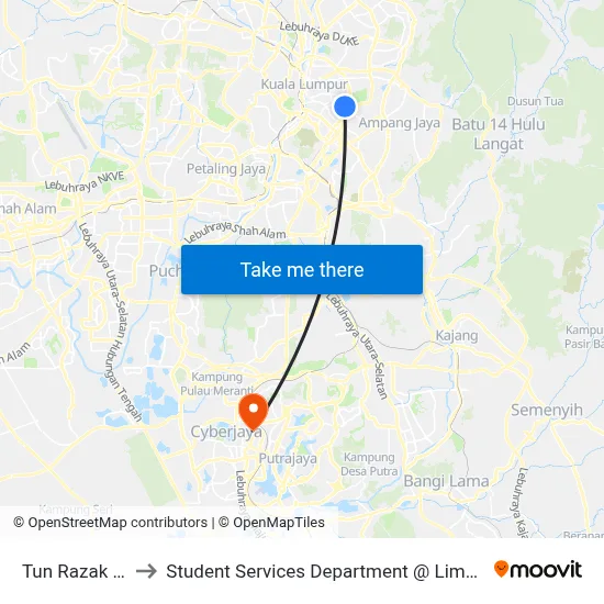 Tun Razak Exchange (Trx) to Student Services Department @ Limkokwing University of Creative Technology map