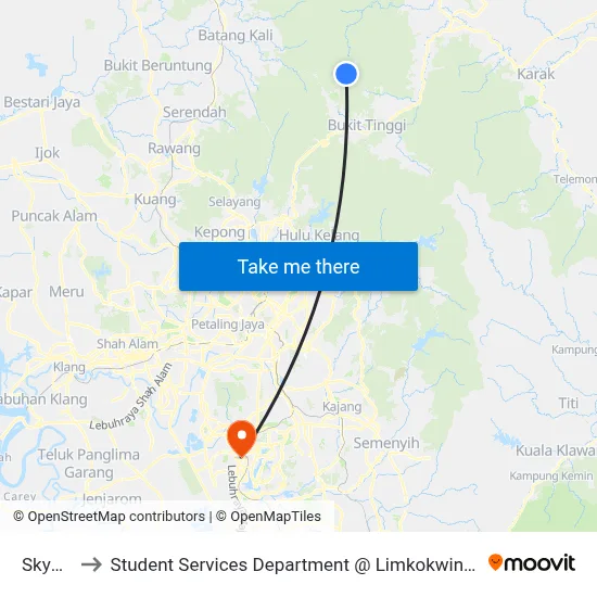 Skyavenue to Student Services Department @ Limkokwing University of Creative Technology map