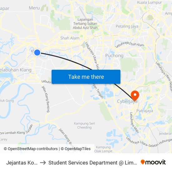 Jejantas Kota Lama (Bd19) to Student Services Department @ Limkokwing University of Creative Technology map