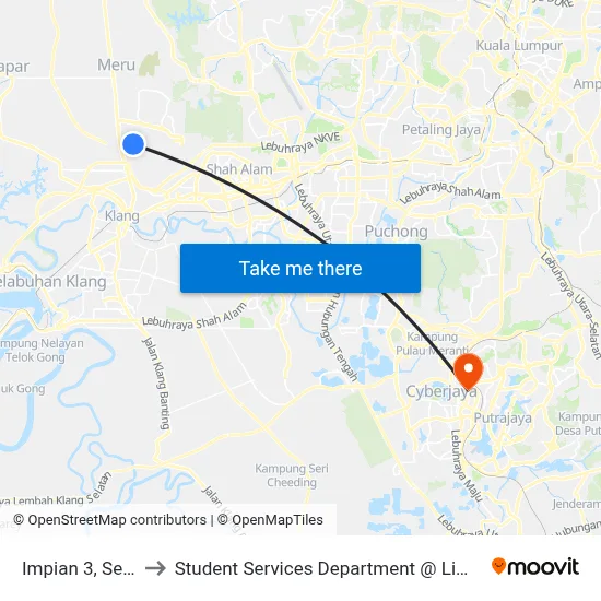 Impian 3, Setia Alam (Sa801) to Student Services Department @ Limkokwing University of Creative Technology map
