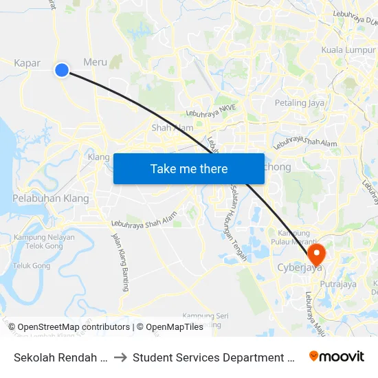 Sekolah Rendah Kebangsaan Meru (Bd641) to Student Services Department @ Limkokwing University of Creative Technology map