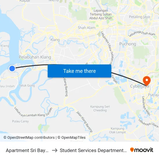 Apartment Sri Bayu, Bandar Armada Putra (Bd338) to Student Services Department @ Limkokwing University of Creative Technology map