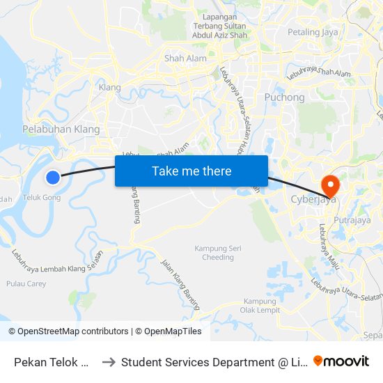 Pekan Telok Gong (Barat) (Bd413) to Student Services Department @ Limkokwing University of Creative Technology map