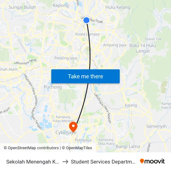 Sekolah Menengah Kebangsaan Convent Sentul (Opp) (Kl2064) to Student Services Department @ Limkokwing University of Creative Technology map