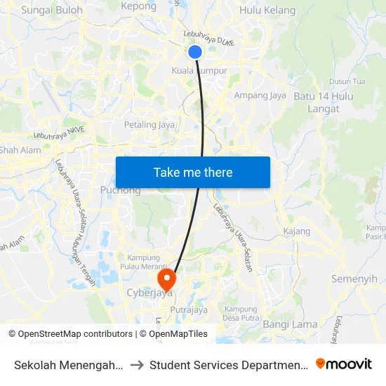 Sekolah Menengah Kebangsaan Sentul Utama (Kl609) to Student Services Department @ Limkokwing University of Creative Technology map