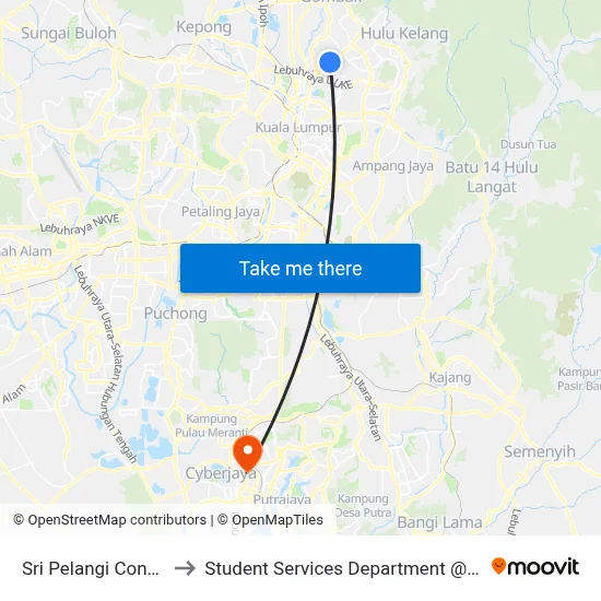 Sri Pelangi Condominium (Utara) (Kl678) to Student Services Department @ Limkokwing University of Creative Technology map